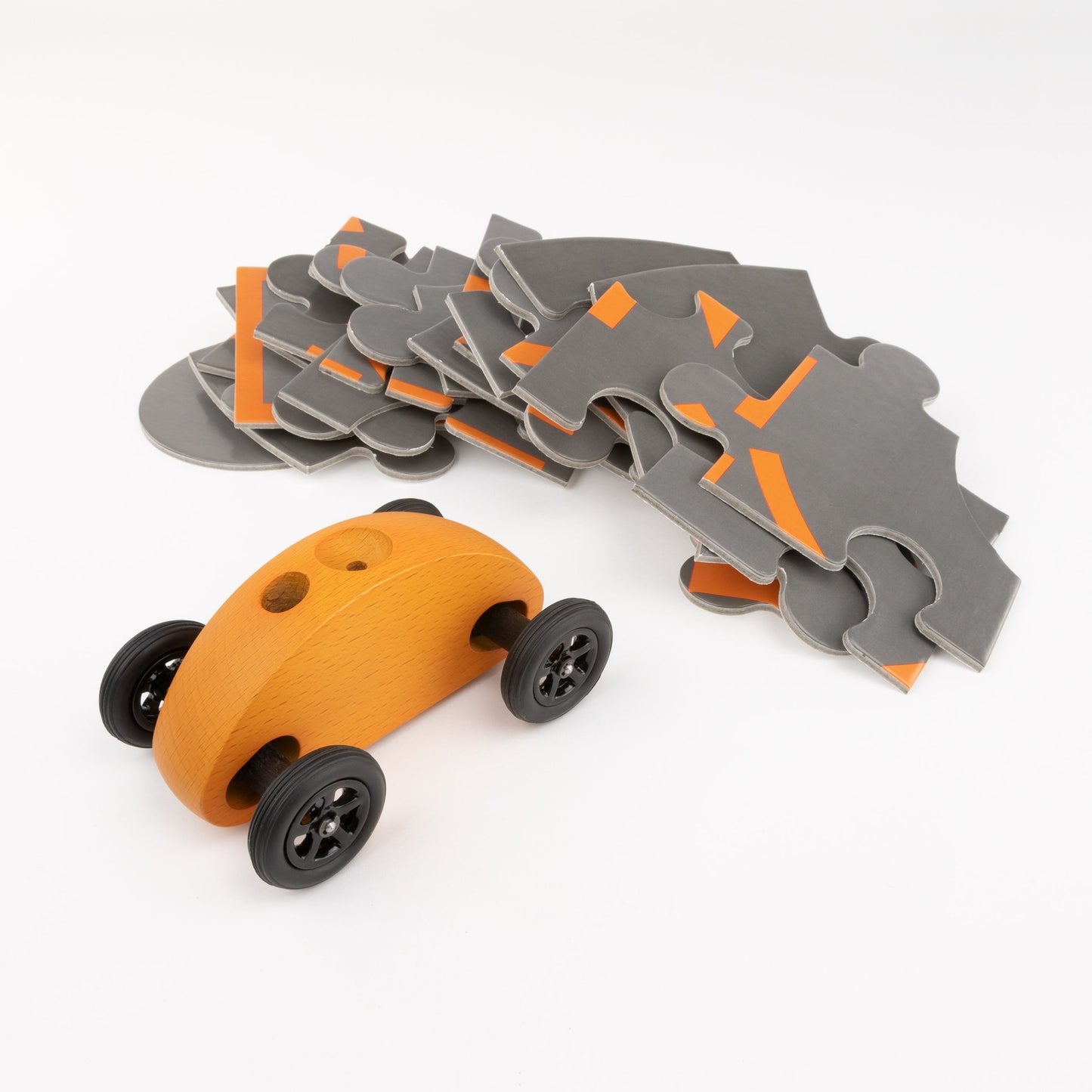Fingercar - Orange mit Puzzle Set - fabelhaftly.de
