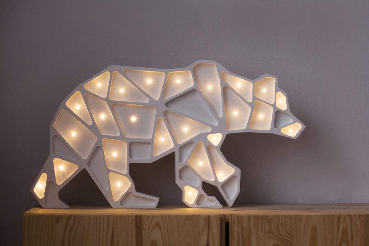 Holzlampe - Geometrischer Bär - fabelhaftly.de