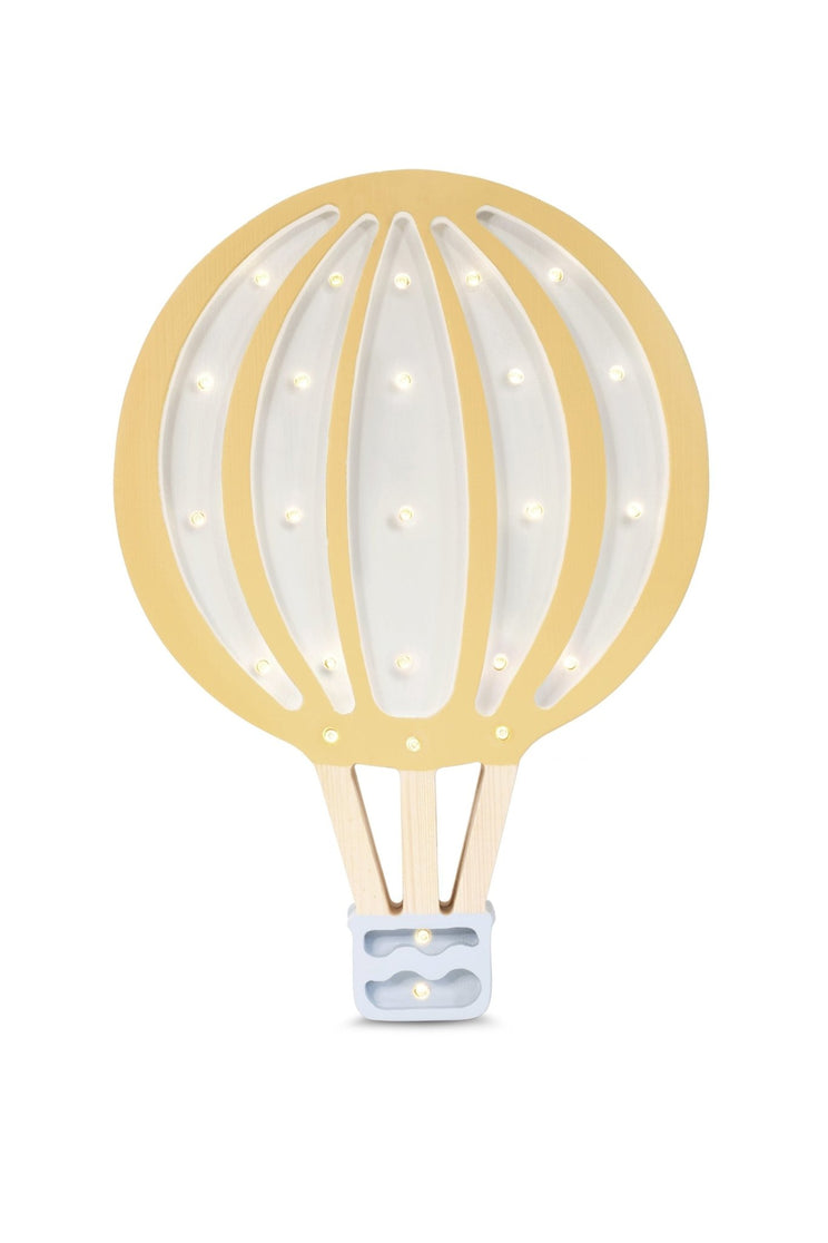 Holzlampe - Heißluftballon Senfgelb - fabelhaftly.de